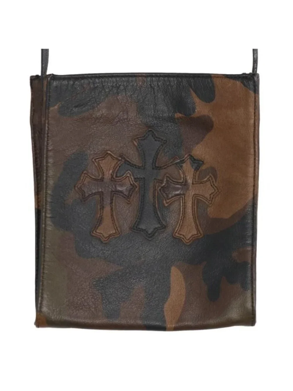Chrome Hearts SQ Pkt Crs Square Pocket Patchleather Shoulder Bag